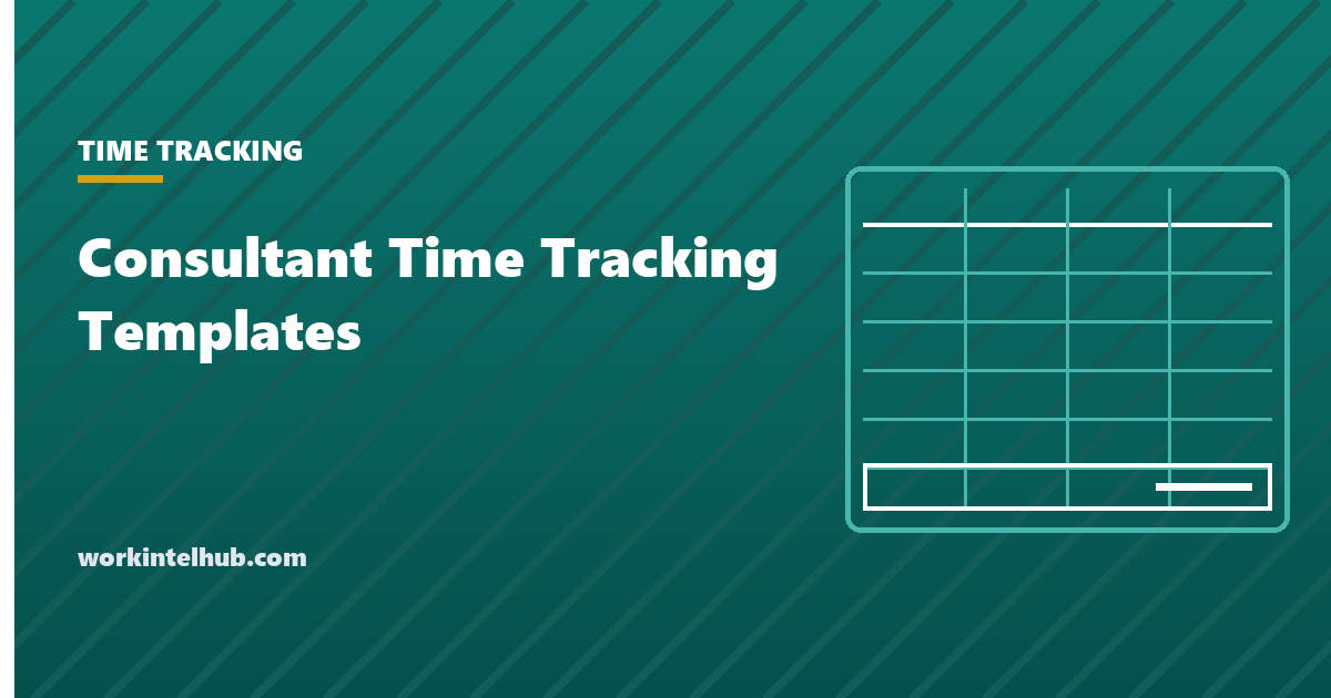 A consultant time log with client, project, task, billable hours and rate columns