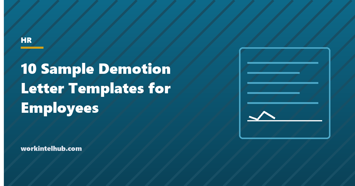 A demotion letter stating the new role, effective date, pay, reporting line and the reason for the change