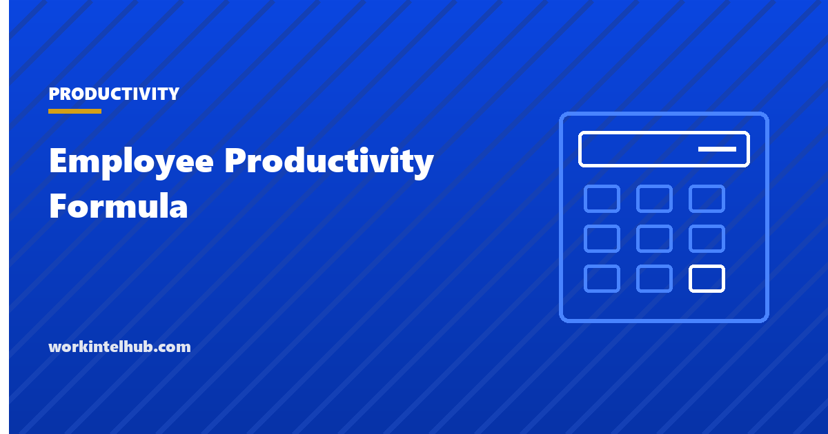 A productivity calculation showing output over input with worked figures