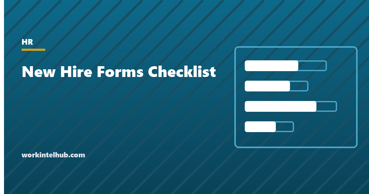A new hire forms checklist grouped by day one, three business days and twenty days