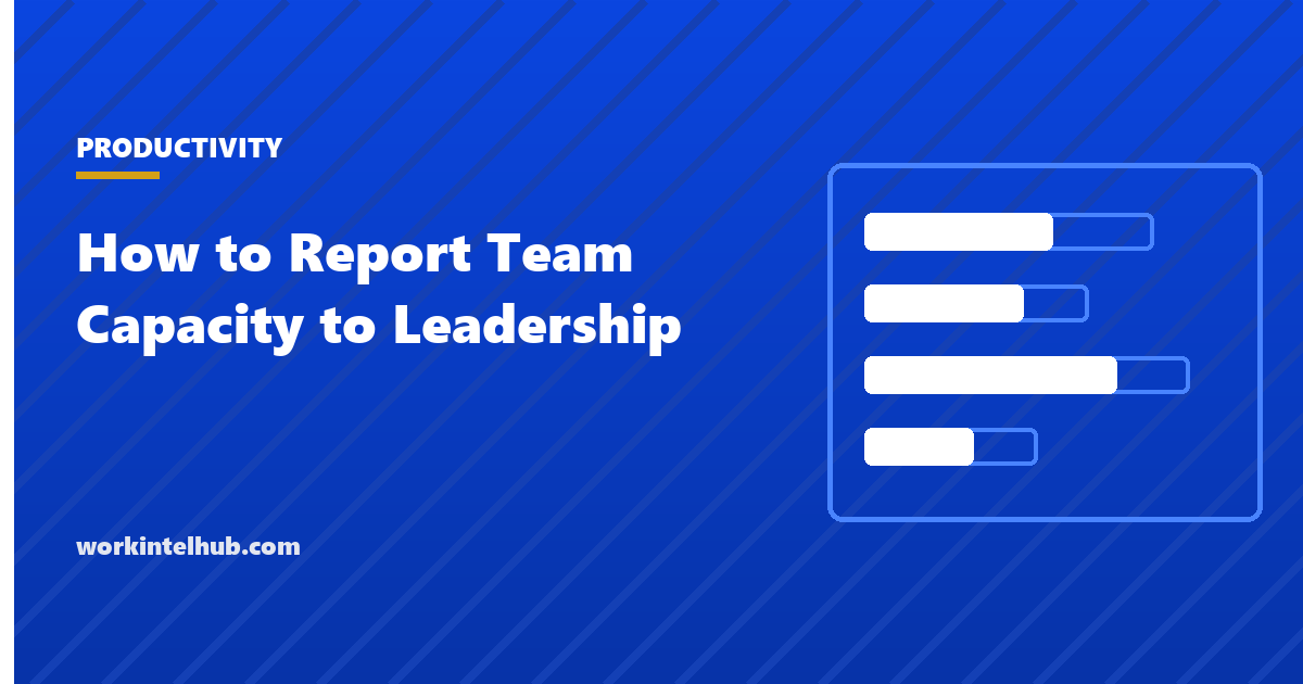 Illustration of a manager presenting a one-page team capacity report to leadership