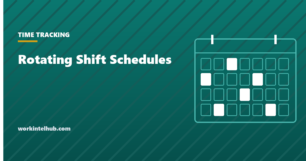 A four-team rota grid showing day shifts, night shifts and days off across a cycle
