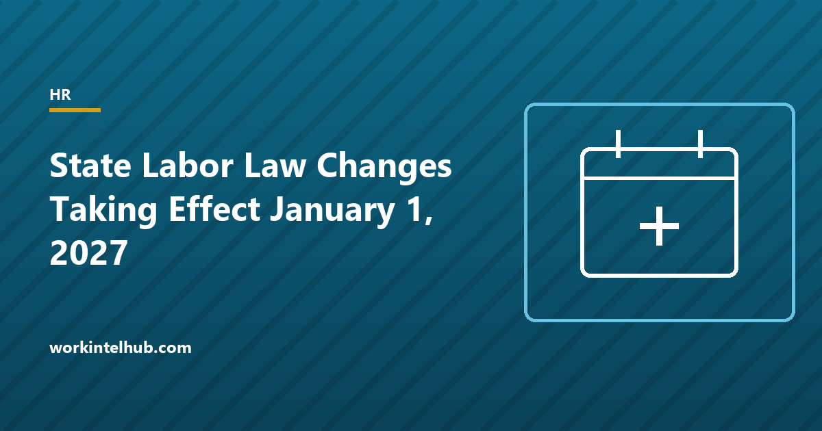 A calendar page for January 1, 2027 marked with new employment law dates