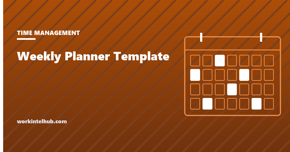 A weekly planner grid with fixed commitments placed, a focus block marked and three outcomes at the top