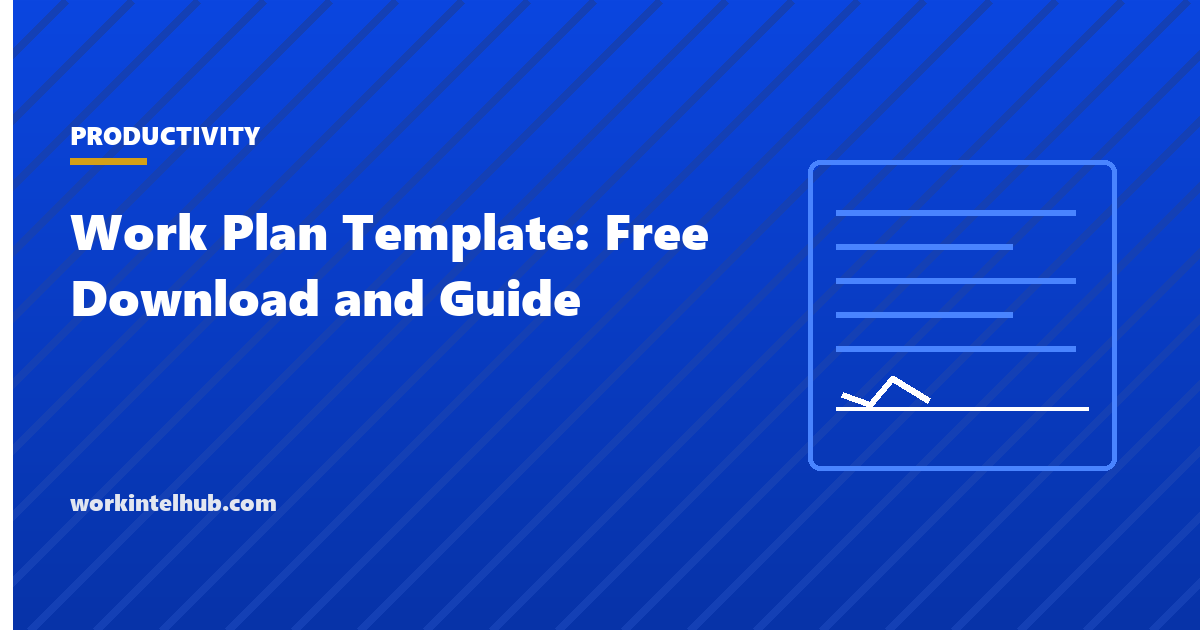 A work plan with goals, activities, responsible person, timeline and status columns