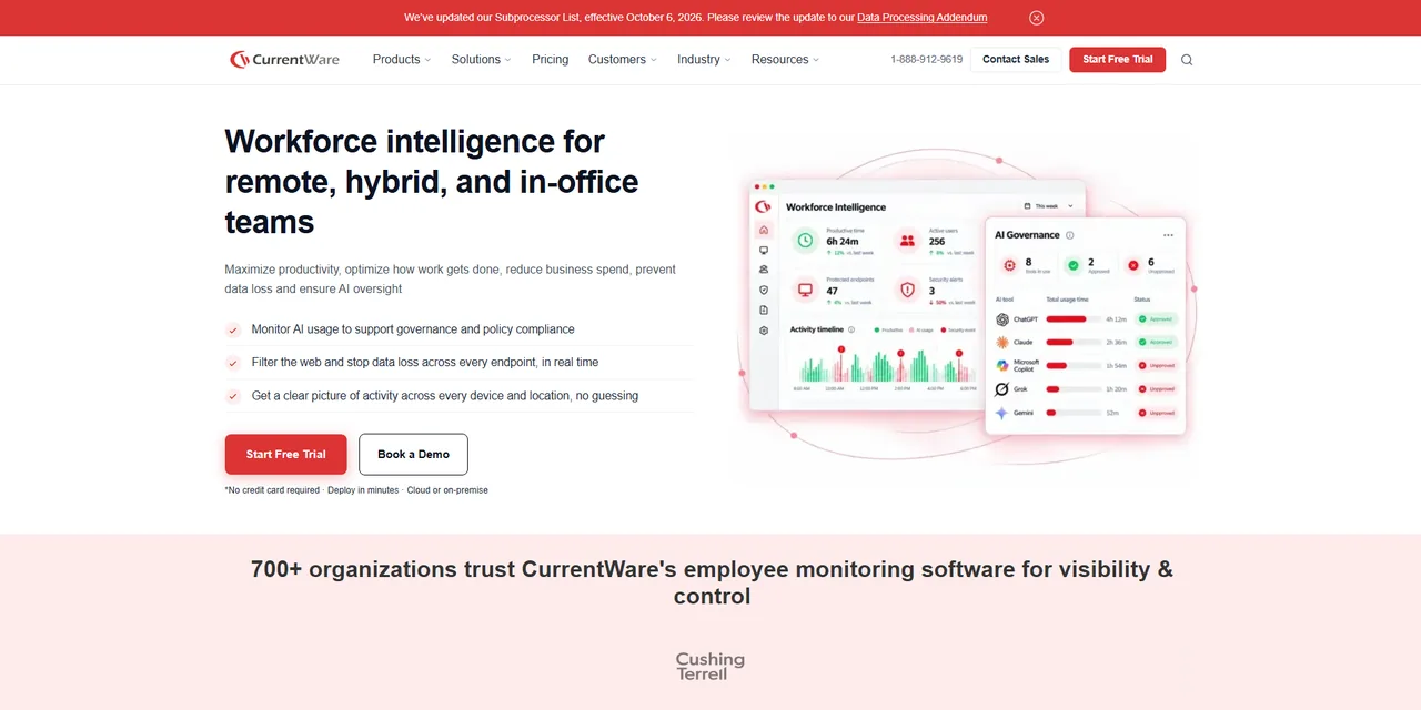 CurrentWare homepage