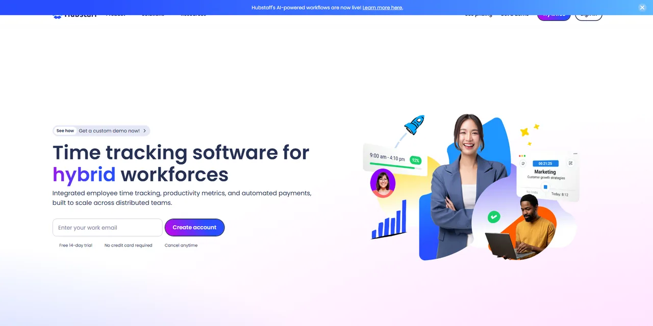 Hubstaff homepage