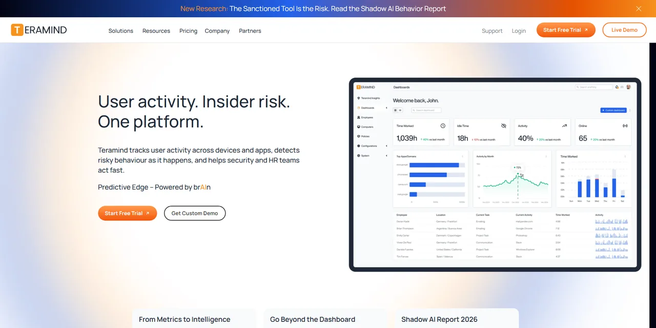 Teramind homepage